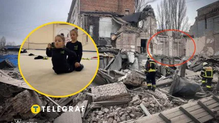 Фото разрушенного спортзала