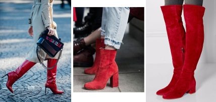 красная обувь на зиму