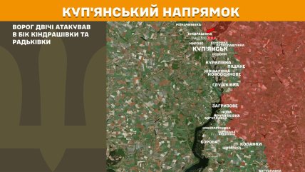 Куп'янський напрямок на карті