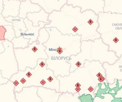 Белорусские военные объекты на карте DeepState