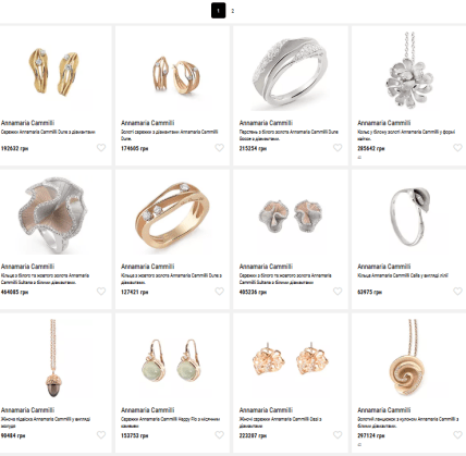 Прикраси Annamaria Cammilli ціна в Україні
