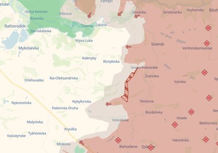 Продвижение россиян в Донецкой области на карте Deep State