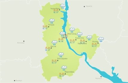 Прогноз погоды в Киеве на 25 августа