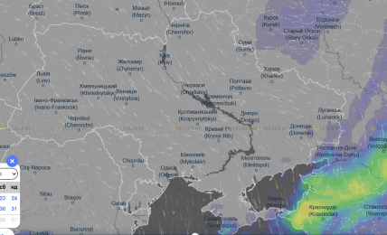 Грозовий фронт 25 травня в Україні скриншот ventusky.com