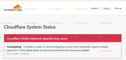 Сбой в работе Cloudflare