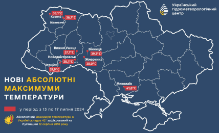 Абсолютні максимуми температури, встановлені в 2024