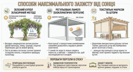 Преимущества перголы в жару
