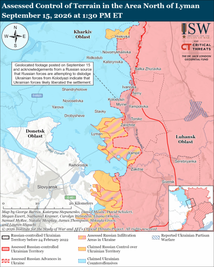 Де Колодезі на карті/ISW
