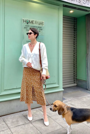 Шелковая миди-юбка