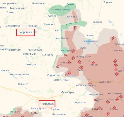 Ситуация под Покровском и Добропольем — Карта Deep State