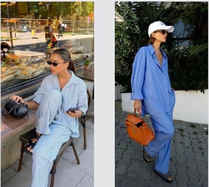 голубая полосатая рубашка