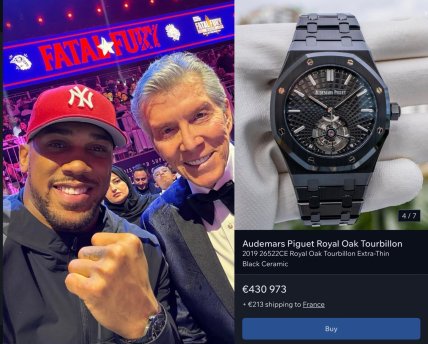 Ентоні Джошуа з годинником Audemars Piguet Royal Oak Tourbillon
