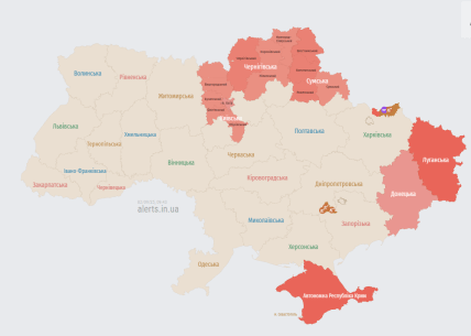 Карта тревог, скриншот