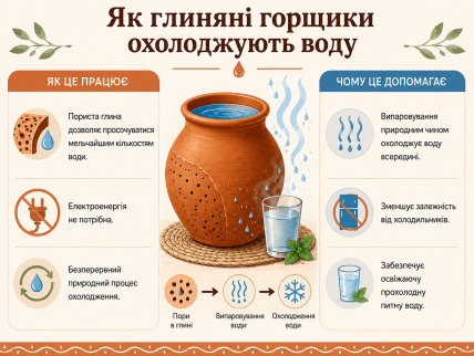 Как глиняные горшки охлаждают воду