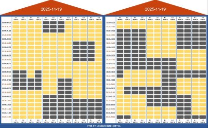 Графік відключень світла у Сумській області 19 листопада