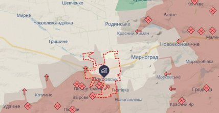 Фото ситуація на Покровському напрямку станом на 21 листопада 2025 року DeepState