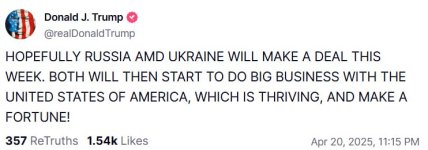 Трамп сподівається, що Україна та Росія укладуть мирну угоду: навіть назвав приблизні терміни