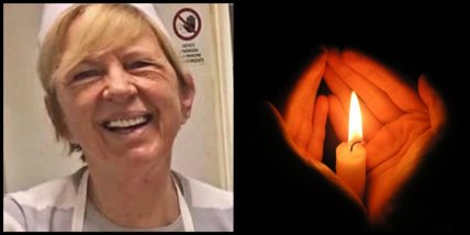 Портрет Наталії Киричок і свічка в долонях