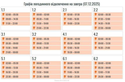 Графики отключений в Ивано-Франковской области 7 декабря
