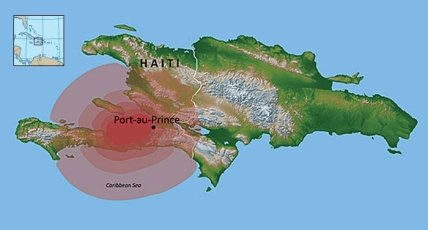 Карта землетрясения на Гаити