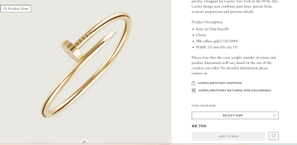 Золотой гвоздь от Cartier