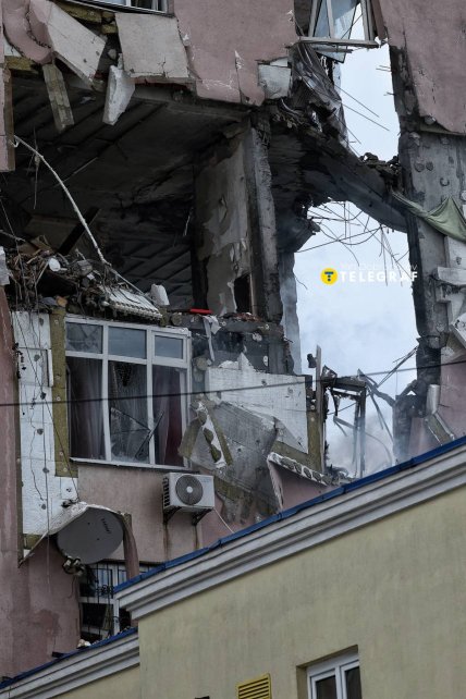 Попадание БПЛА в Киеве