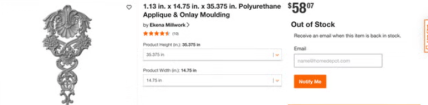 Молдинг, який продають у Home Depot за 58,07 доларів