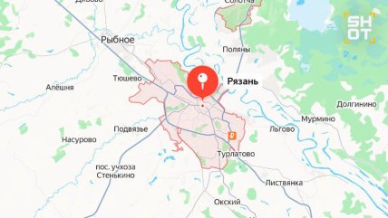 Рязань на карті