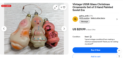 Стеклянные советские елочные украшения