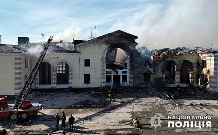 Вокзал в Константиновке в конце февраля 2024 года