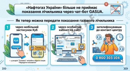 Як передати показання лічильника за спожитий газ, інфографіка