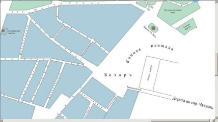 Кінна площа у Харкові, карта