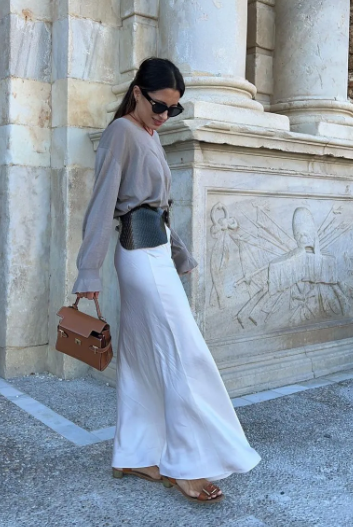 шелковая юбка с рубашкой