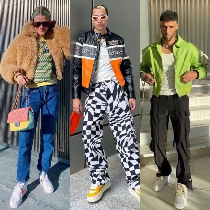 девушки и парни в стильной одежде