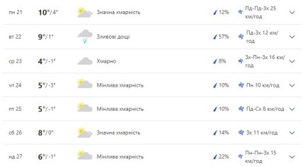 Погода в Киеве на неделю