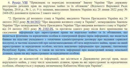 Норма закона об ограничении доступа к информации в электронной форме о недвижимости юрлиц, которая вступает в силу с 18 ноября