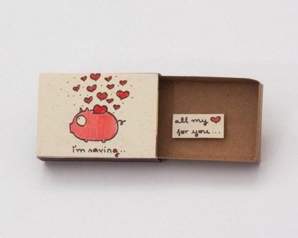Открытка из спичечного коробка на День святого Валентина: 30 оригинальных идей
