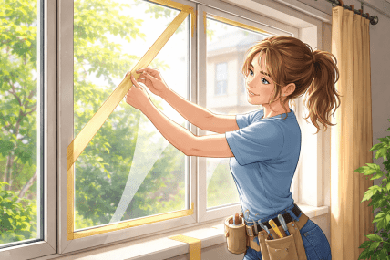 скотч, вікна, лайфхакі