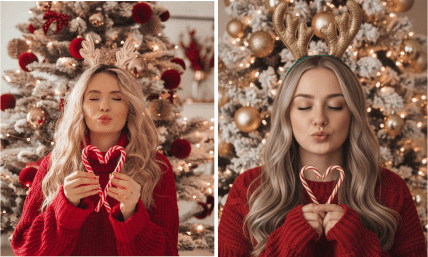 ідеї фото біля ялинки, новий рік, фотосесія