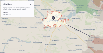 Слов'янськ на карті