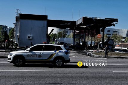 Наслідки удару РФ по АЗС у Києві