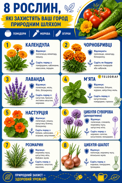 Рослини, що відлякують шкідників з саду та городу