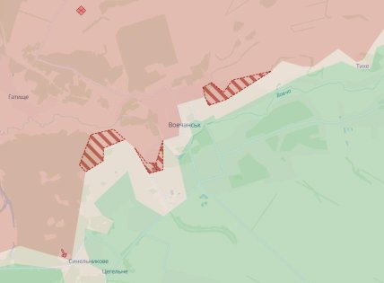 Волчанск на карте DeepState