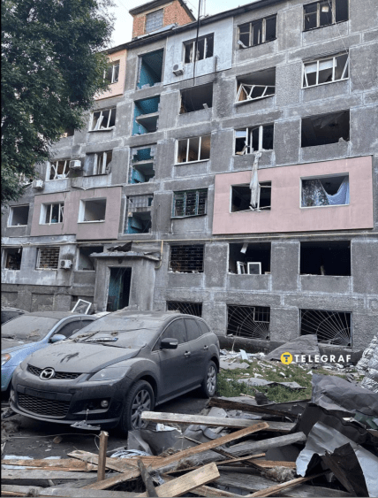 Последствия атаки в Днепре