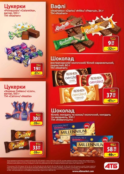 Знижки на солодощі в АТБ
