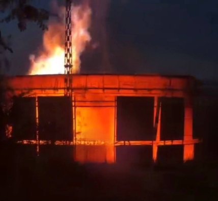 Пожар в Одесской области по прилету