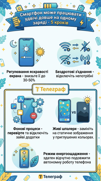 Як знизити споживання енергії на телефоні
