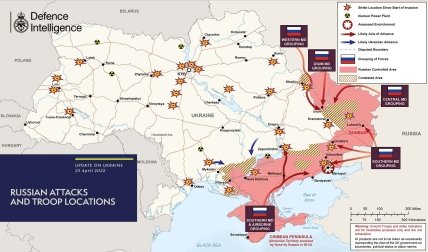 Карта боїв в Україні за 25 квітня