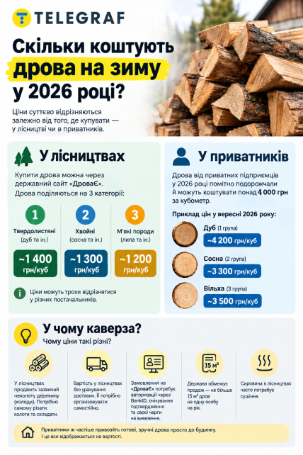 Скільки коштують дрова у 2026 році