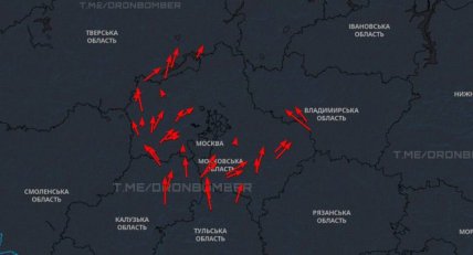 Напрямок руху дронів на Москву